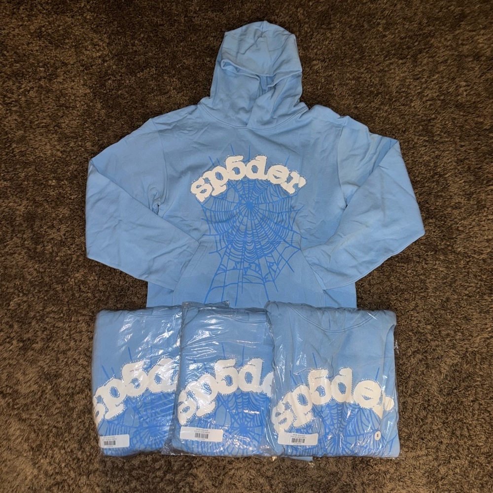 Sp5der Light Blue Hoodie